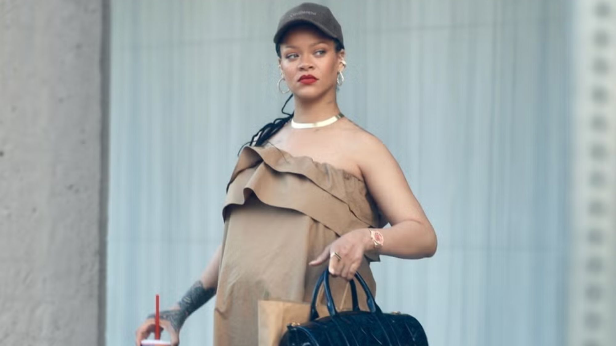 rihanna wears a saint laurent maternity outfit