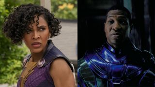 Meagan Good in Shazam! Fury of the Gods and Jonathan Majors in Ant-Man and the Wasp: Quantummania.