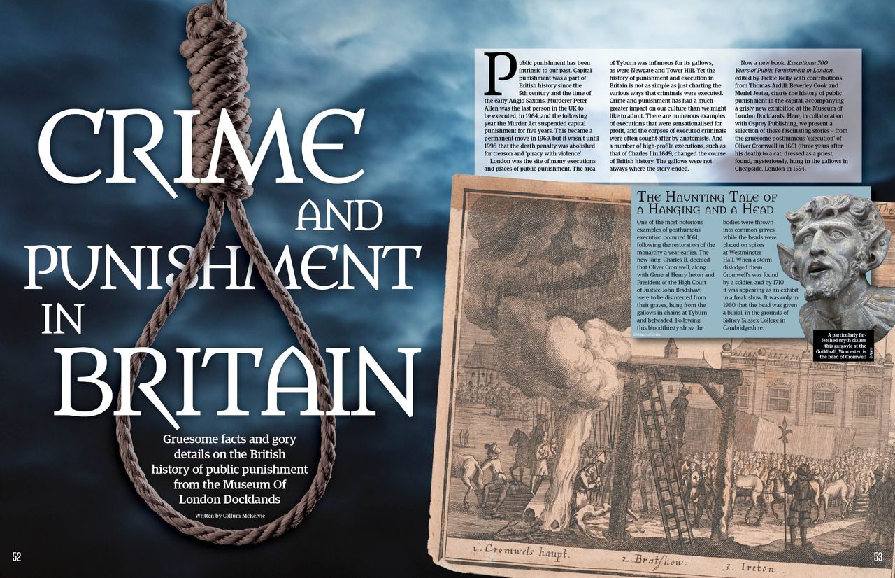 Crime and punishment in Britain feature spread, All About History 123