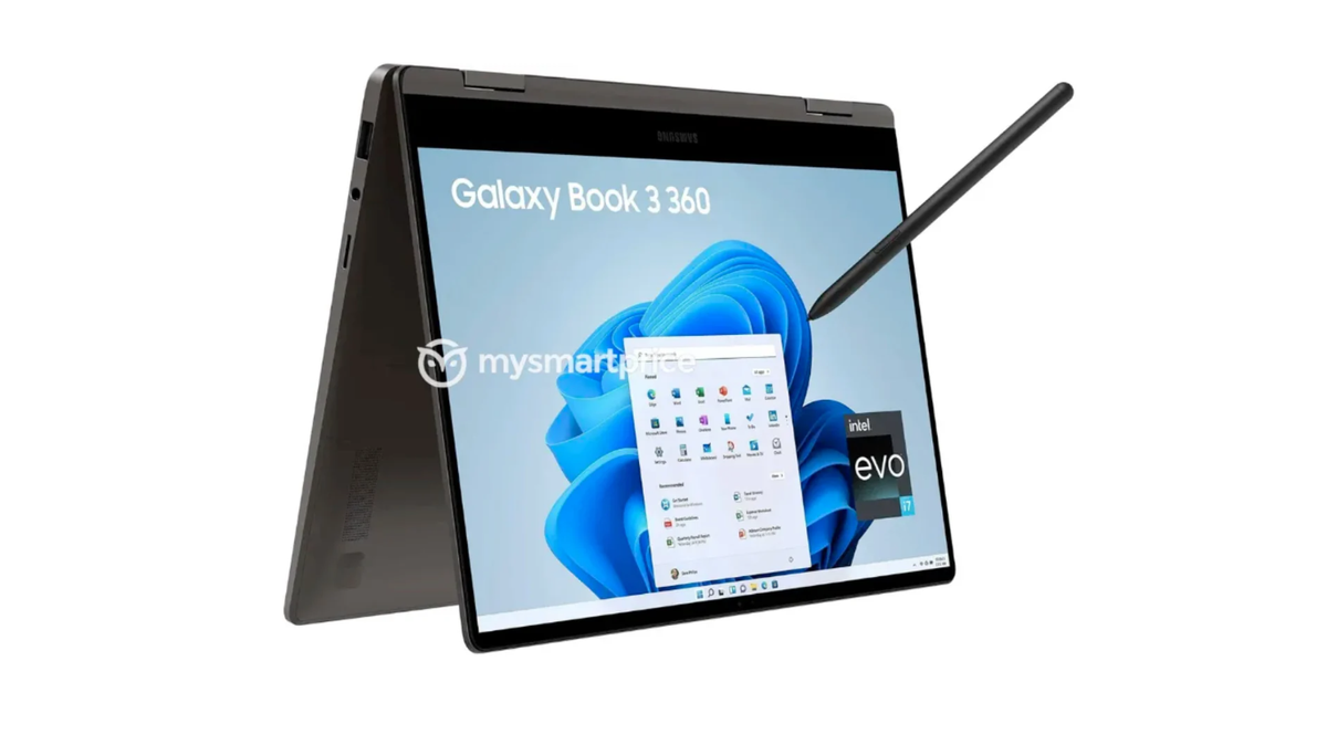 Image of the leaked design of the Samsung Galaxy Book 3 360