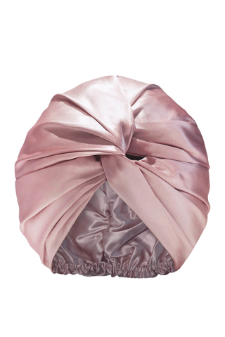 pink silk hair wrap on a white background