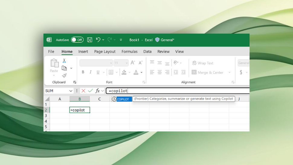 =COPILOT function in Excel