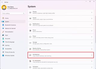 Open Multitasking settings