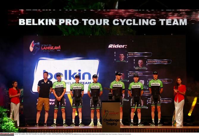 Belkin lines up for the Tour de Langkawi team presentation
