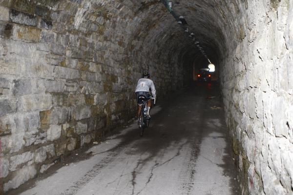 The tunnel near the summit of the Zoncolan