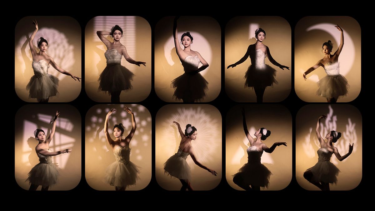 The SmallRig SP-Mini Spotlight creates these ten different lighting patterns using gobos