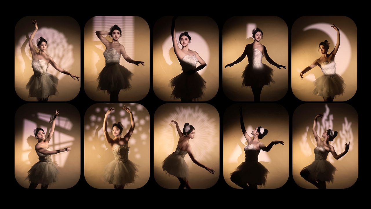 The SmallRig SP-Mini Spotlight creates these ten different lighting patterns using gobos