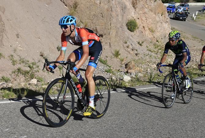Race leader Phil Gaimon (Garmin-Sharp) digs deep