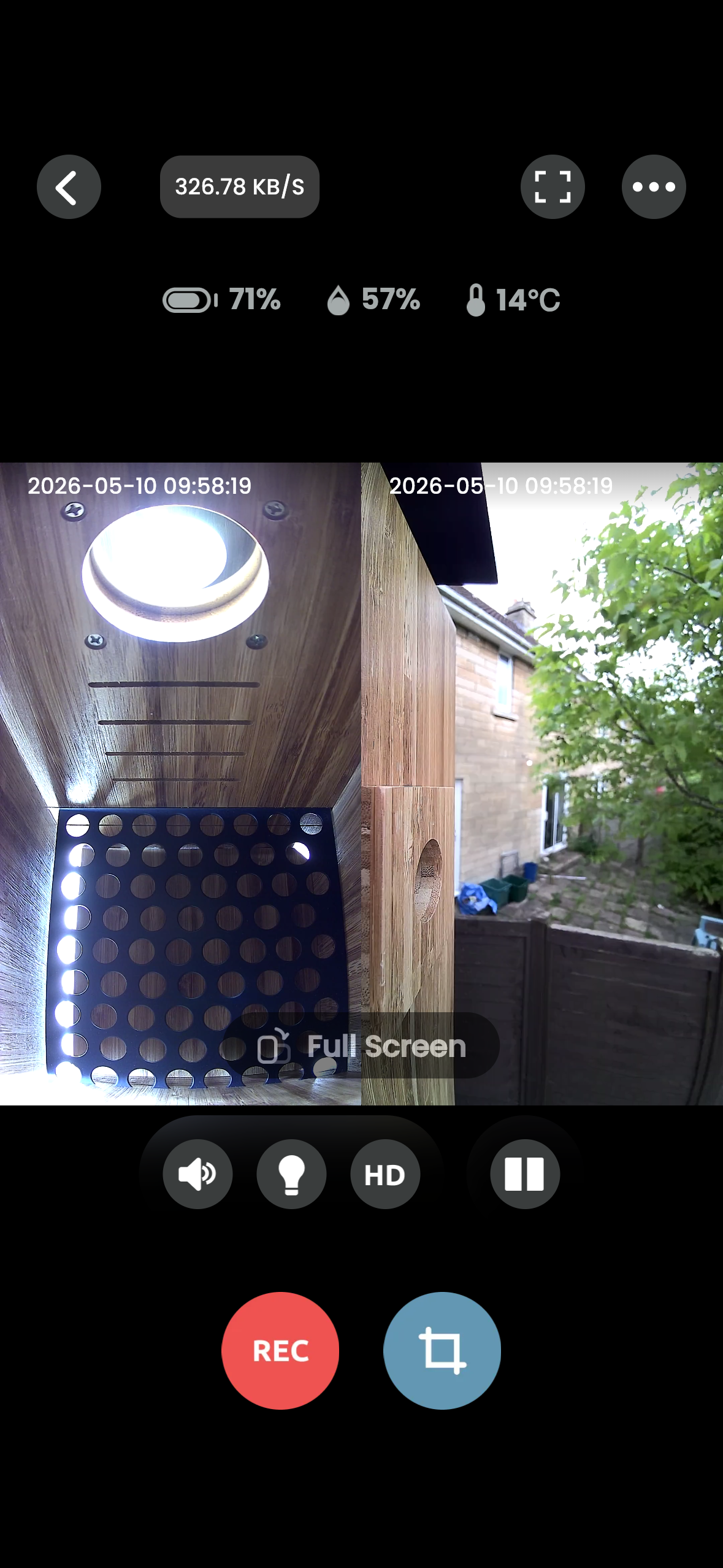 Sample screenshots from the Birdfy Nest Duo