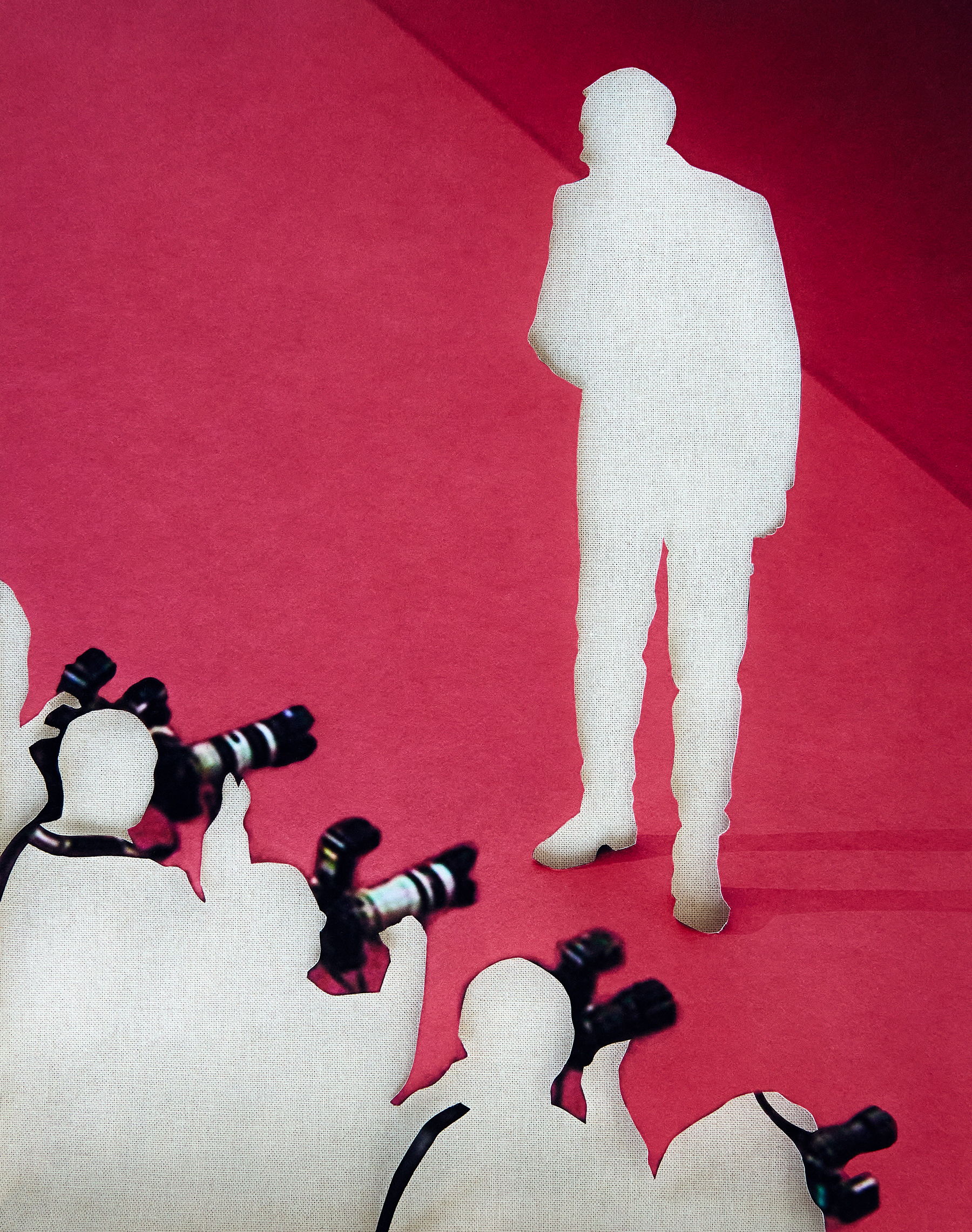 Photos of the red carpet at Cannes with the stars and photographers cut out to leave a blank space