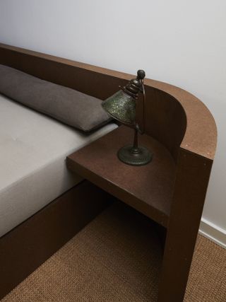 Detail of bed at Seventh House Gallery