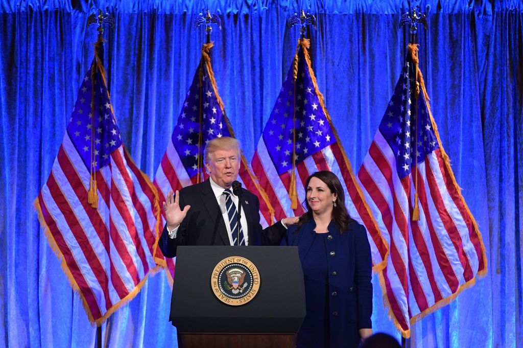 President Trump and RNC Chairwoman Ronna Romney McDaniel.