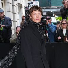 Connor Storrie leaves The Carlyle Hotel before the 2026 Met Gala celebrating "Costume Art" at the Metropolitan Museum of Art in New York City. 
