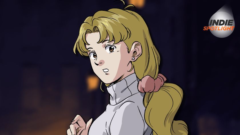 Artwork for Detective Instinct: Farewell, My Beloved, showing Emma - a girl with a turtleneck jumper and long hair, looking off to the side with some surprise - with the Indie Spotlight logo