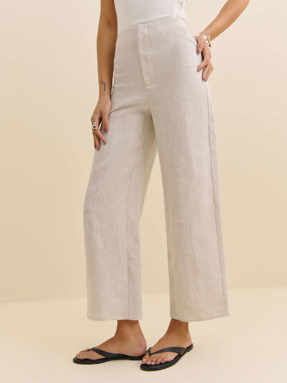 Joni Linen Cropped Pant