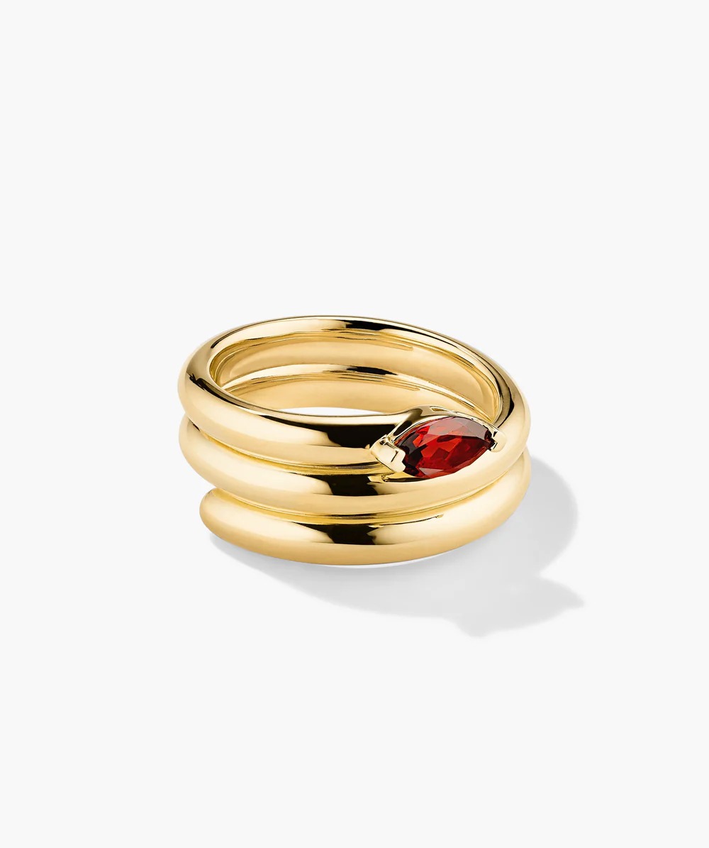 Mejuri, Boa Gemstone Coil Ring