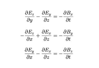 A series of equations in vector notation