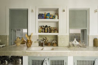 tiled kitchen countertop