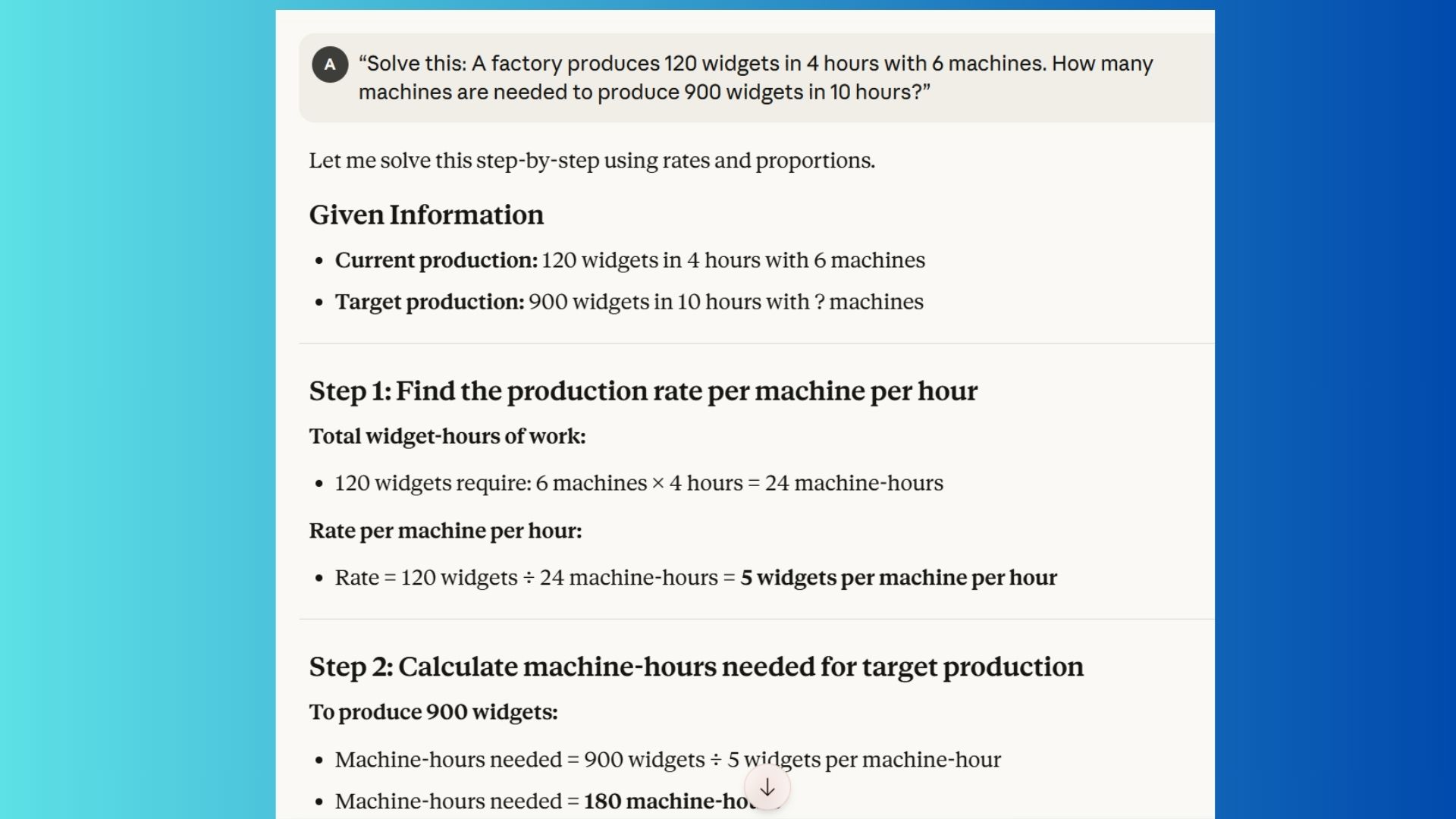 Claude 4.5 output screenshot