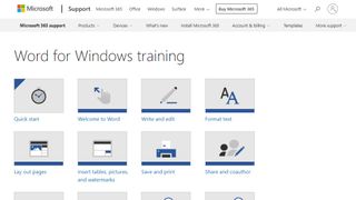 Microsoft Word for Windows training website screenshot