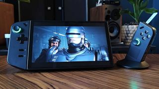 Lenovo Legion GO screen with Robocop Rogue City displayed