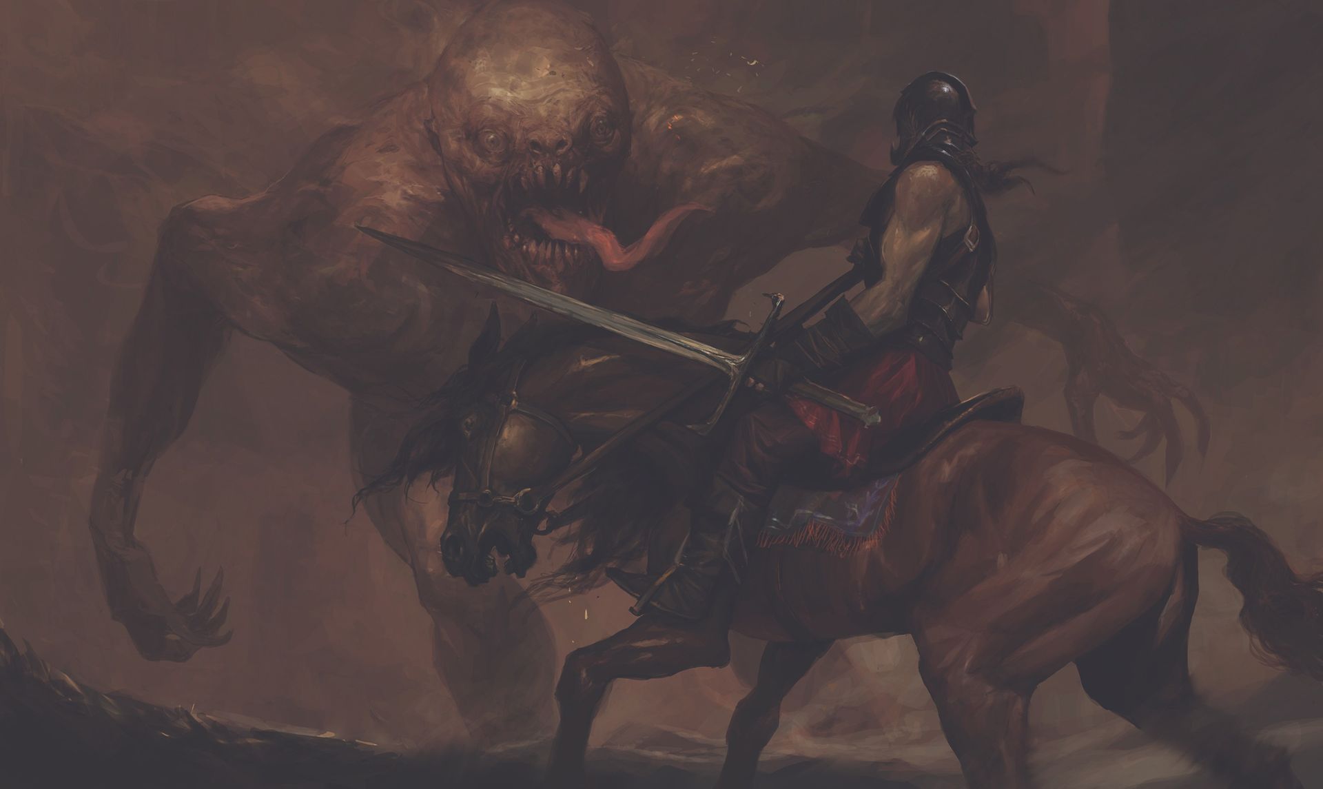 This artist's dark fantasy concepts create a sense of unease and vast scale
