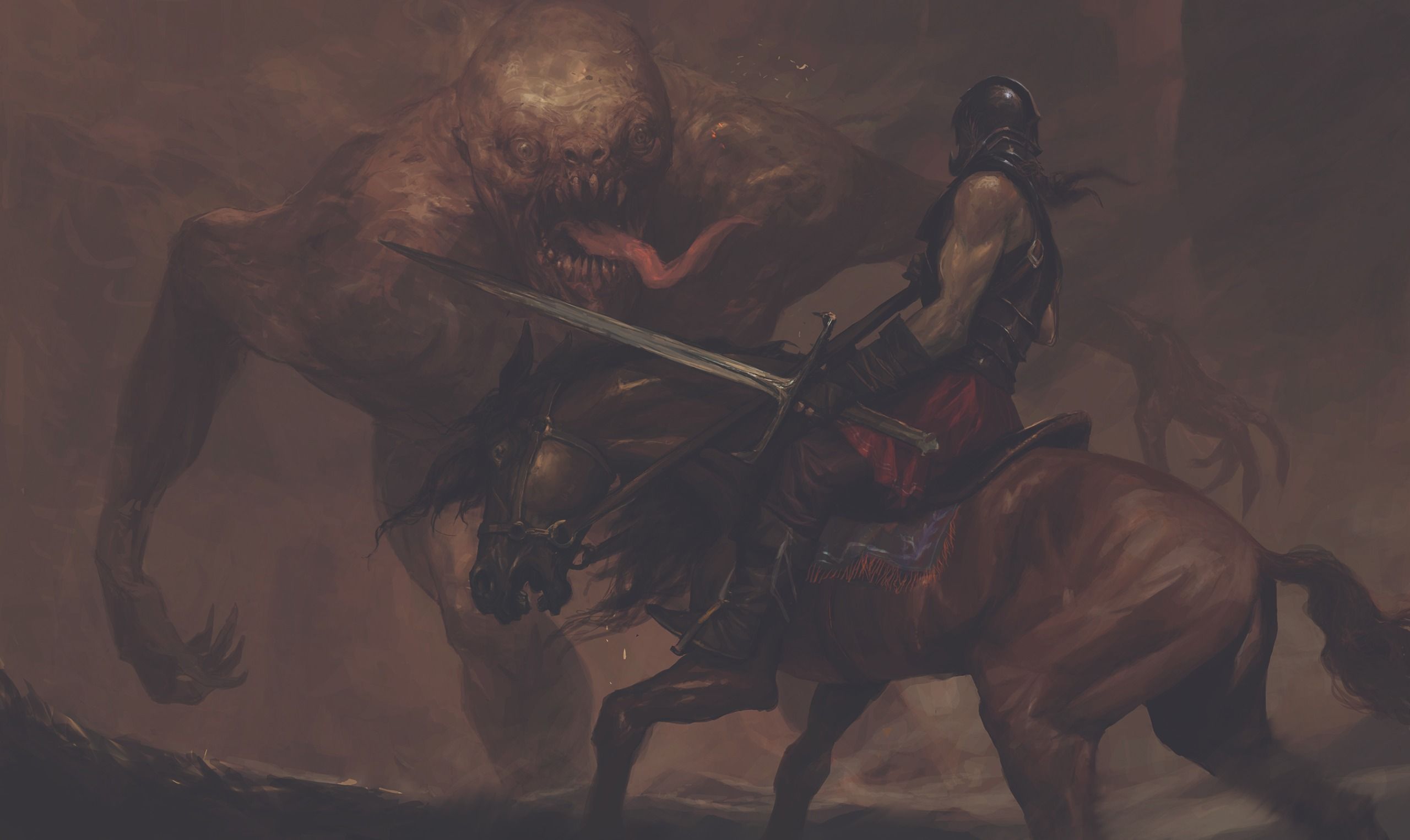 This artist's dark fantasy concepts create a sense of unease and vast scale