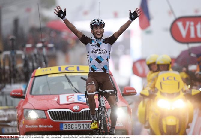 Blel Kadri (AG2R-La Mondiale) won stage 8 of the Tour de France in 2014