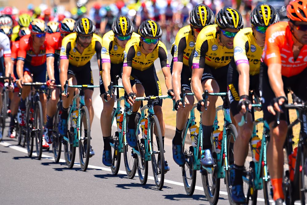 Team Jumb -Visma ride for George Bennett during stage 6 at the Tour Down Under