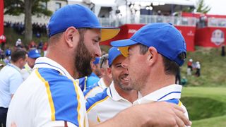 Jon Rahm and Rory McIlroy at the 2021 Ryder Cup at Whistling Straits