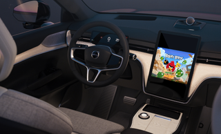 angry birds on a volvo car's infotainment screen