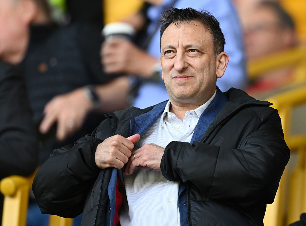 WOLVERHAMPTON, ENGLAND - MAY 10: Brighton owner Tony Bloom during the Premier League match between Wolverhampton Wanderers FC and Brighton &amp;amp; Hove Albion FC at Molineux on May 10, 2025 in Wolverhampton, England. (Photo by Gareth Copley/Getty Images)
