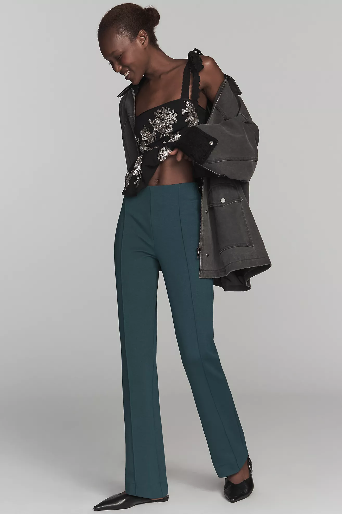 The Poppy Kick-Flare Full-Length Pull-On Pants by Maeve