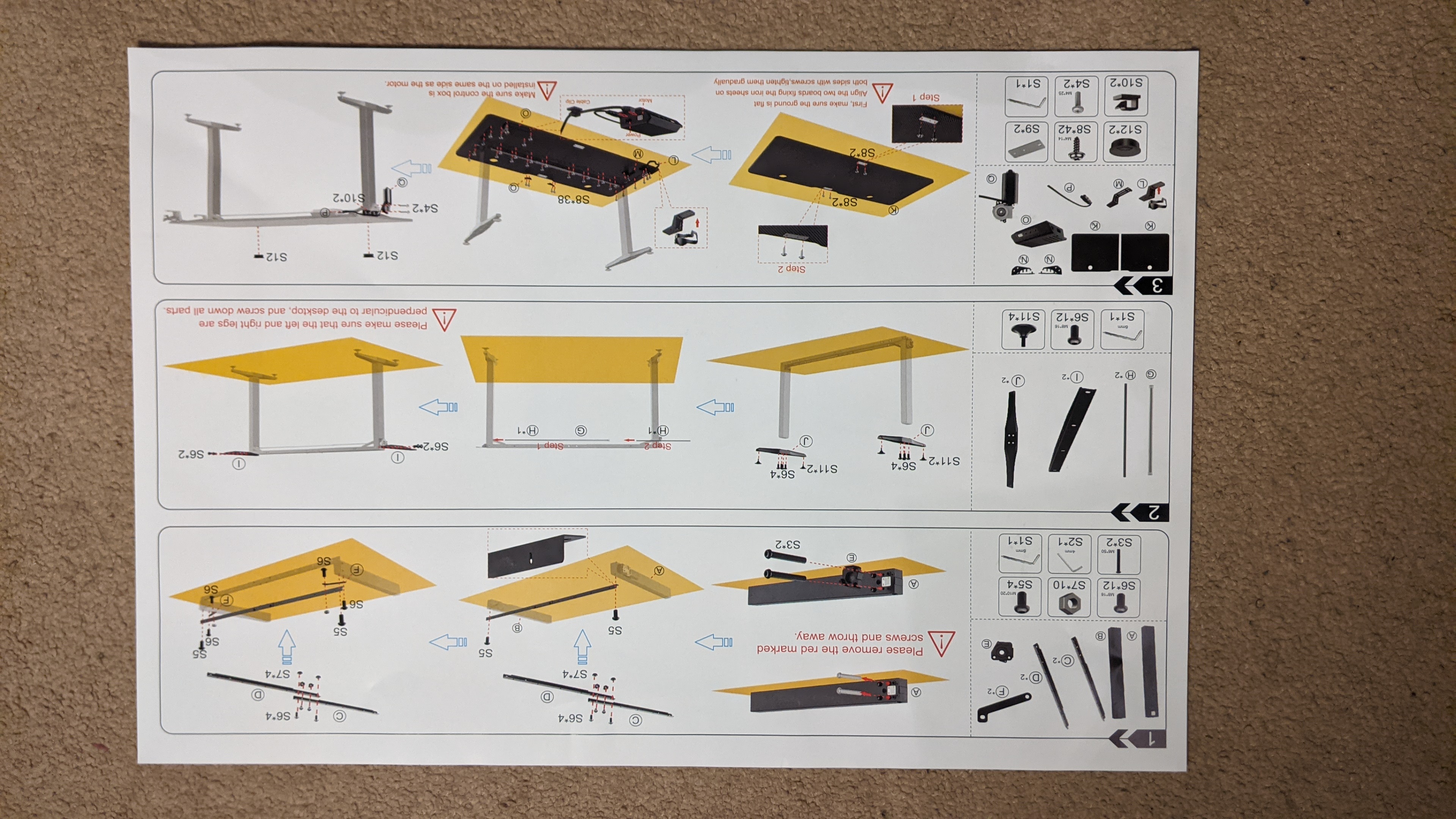 EZ desk air standing desk original instruction manual