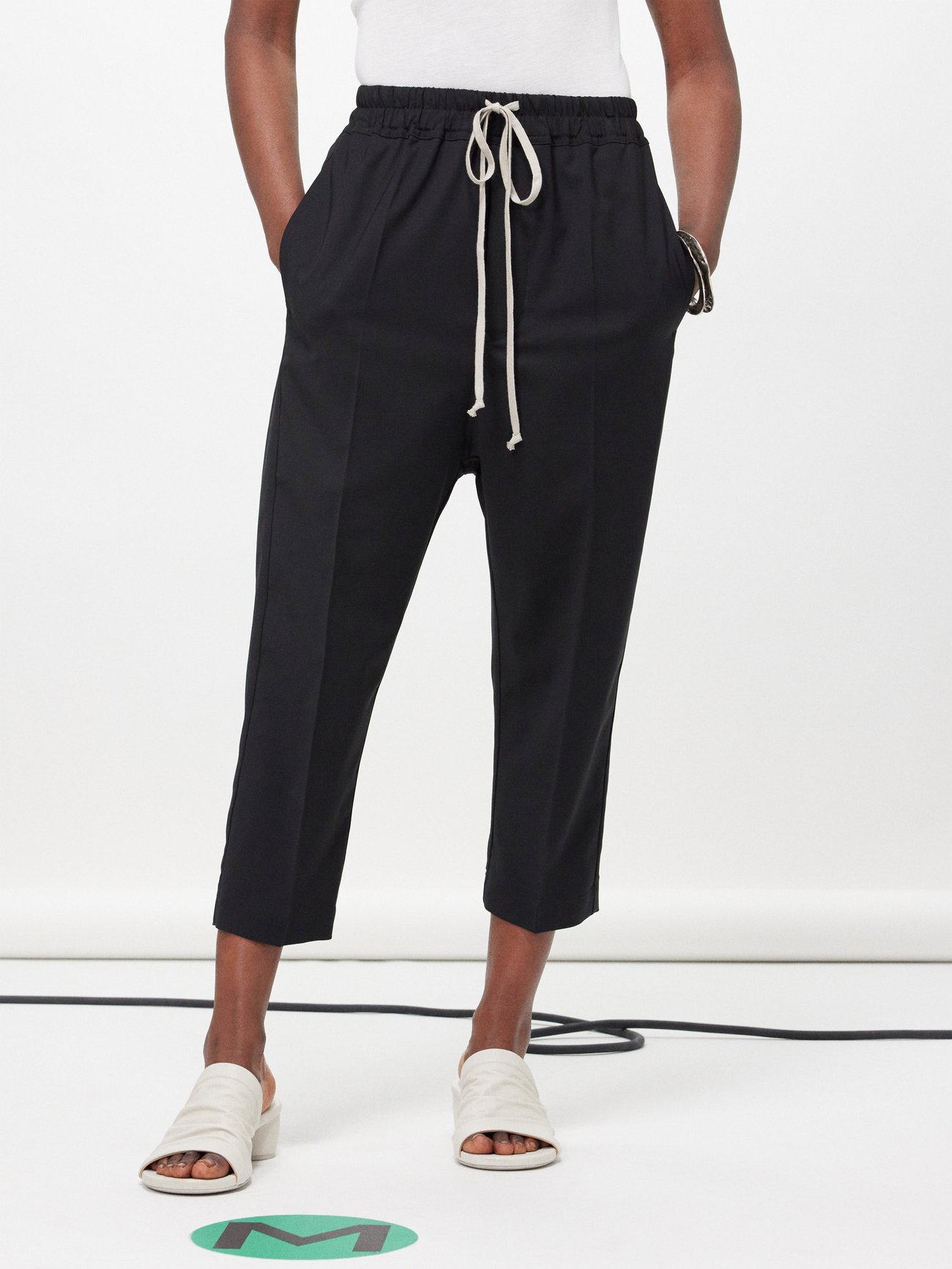 Astaires Drawstring Wool Cropped Trousers