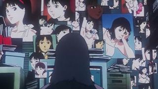 Mima being confronted by her stalker's photos in Perfect Blue