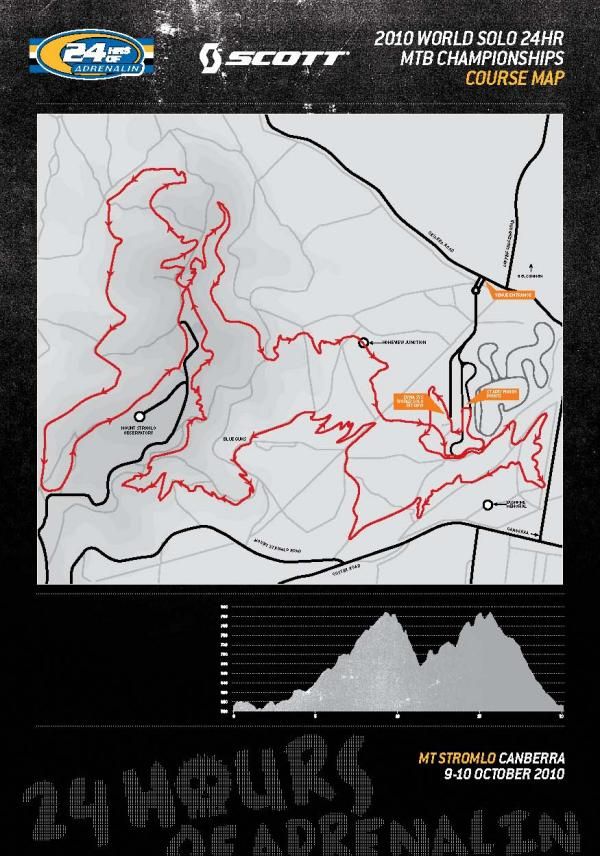 The course map and profile for the 2010 24 Hours of Adrenalin Solo World Championship