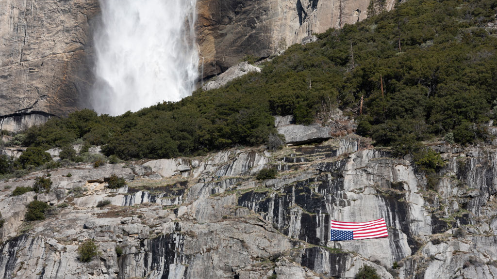 Upside down flag at Yosemite