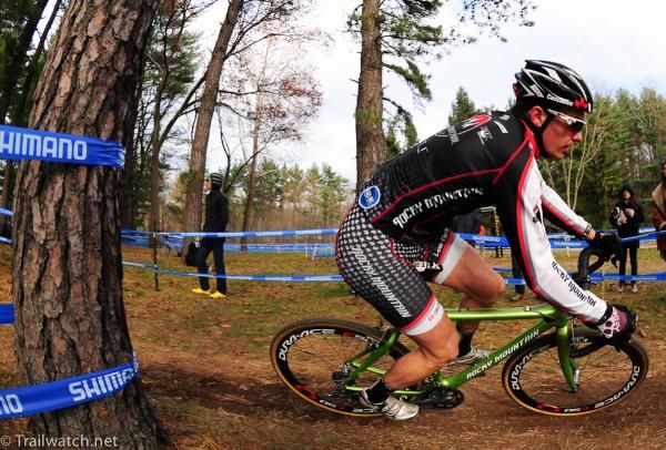 Mike Garrigan (Stage-Race/Blacksmith Cycle) riding with the leaders