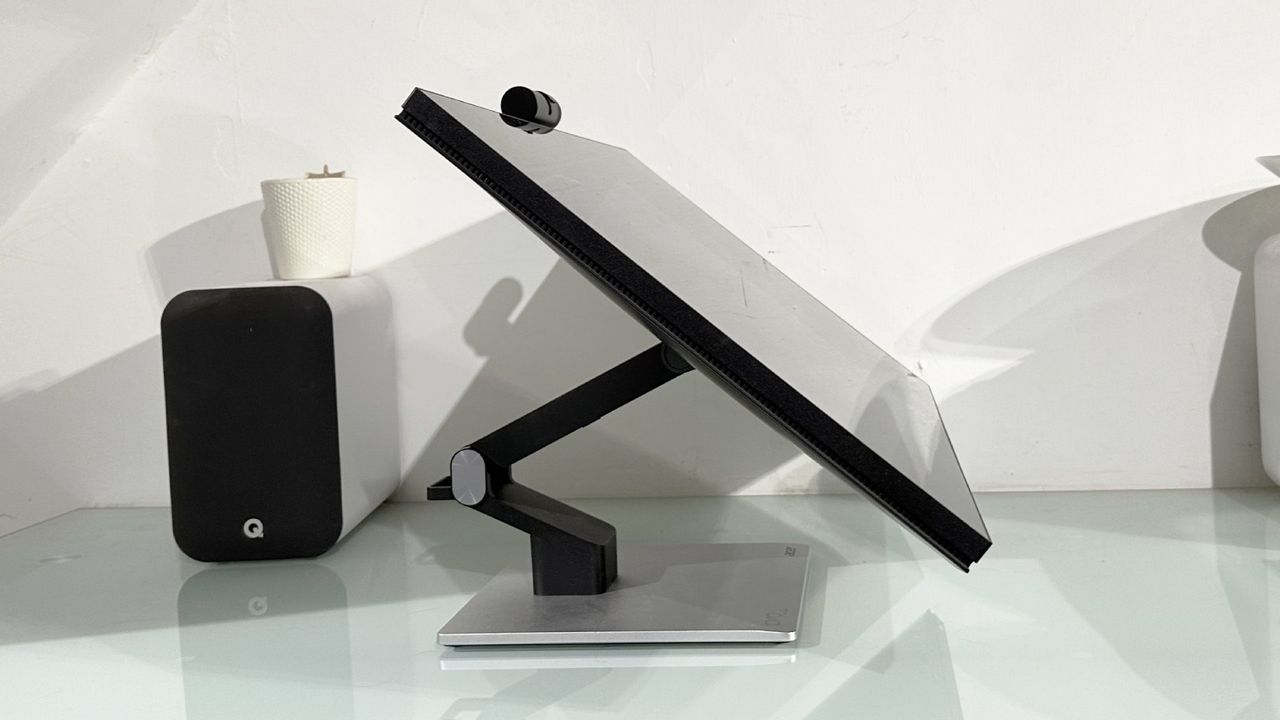 The Acer ProDesigner PE320QXT on a desk in a home office during our testing process