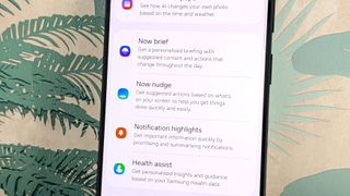 now nudge on galaxy AI screen