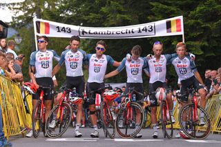 The Lotto Soudal riders remember Bjorg Lambrecht during the 2019 Tour de Pologne