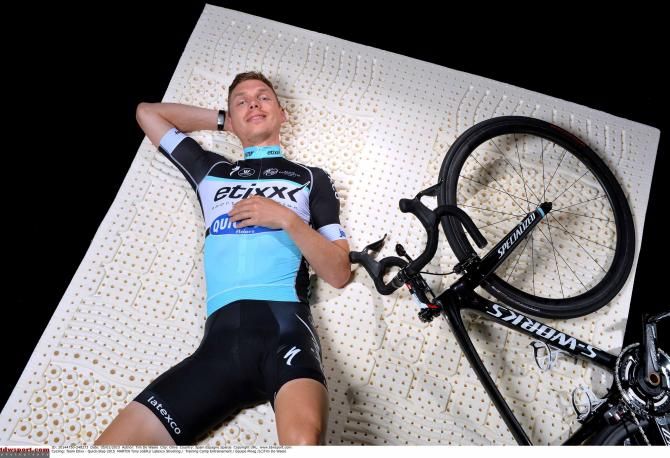 Tony Martin reclines during the Etixx-QuickStep photo shoot.