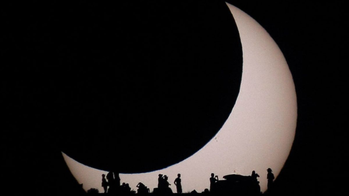 This image of a partial solar eclipse from 1 May was taken from the Glen Canyon National Recreation Area in Arizona