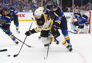 The Boston Bruins take on the St. Louis Blues during the 2019 Stanley Cup Finals.