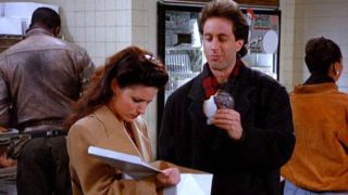 Julia Louis-Dreyfus and Jerry Seinfeld on Seinfeld