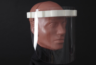 Pre-production version of Ned's Head face shield