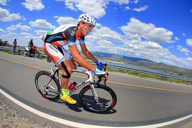 Local rider Emmanuel Guevara (San Luis Somos Todos) en route to the biggest win of his career.