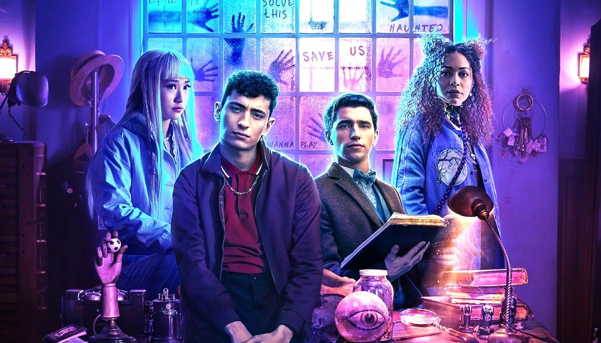 Yuyu Kitamura, Jayden Revri, George Rexstrew, and Kassius Nelson in Dead Boy Detectives TV show on Netflix