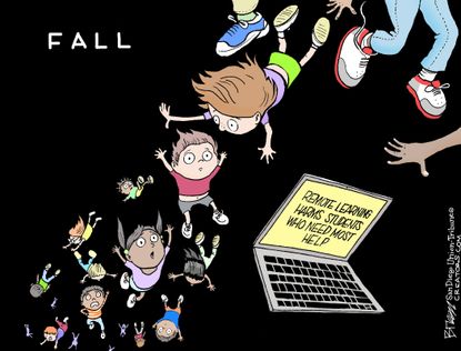 Editorial Cartoon U.S. schools remote learning coronavirus